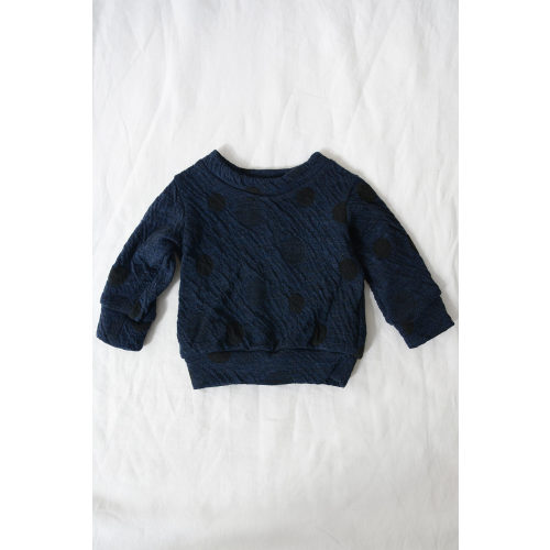 Baby Pullover Ellis - Navy x Black Dots