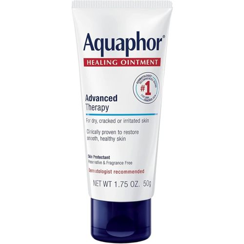 Aquaphor Healing Ointment, 1.75 oz - Over-The-Counter Skin protectant, Fragrance Free, Preservative Free, 41% Petrolatum, Ideal for Dry Skin, Chapped Lips, Diaper Rash