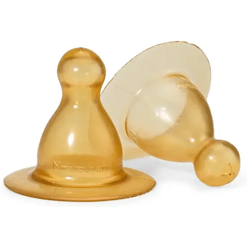 Natursutten Replacement Slow-Flow Bottle Nipples for Glass Baby Bottles - Eco-Friendly, BPA-Free Natural Rubber Nipples for Natursutten Baby Bottles - Made in Italy - 2 Pack