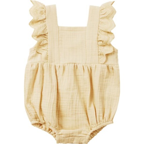 Naomi Ruffled Organic Cotton Bubble Romper, 12-18M
