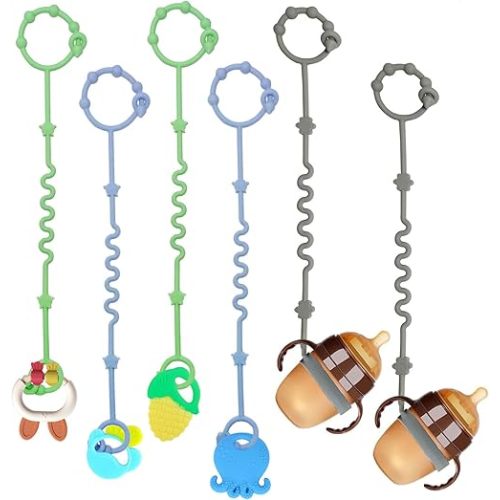 Toy Straps for Baby,RTMOK Silicone Setpacifier Clip,Applies to Car Seat Toy,Teether Toy,High Chair,Stroller Accessories,Baby Toy Clips,Cribs,Rocking Chair