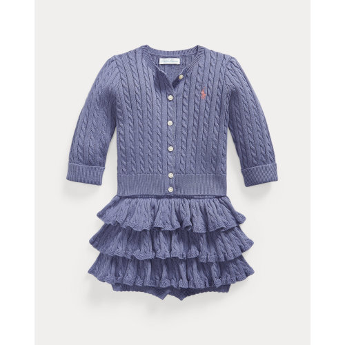 Mini-Cable Cotton Cardigan & Skort