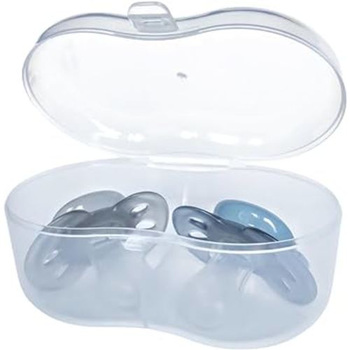 Pacifier Case Holder Storage 2 Pacifier with Division Transparent Portable Baby Pacifier Container Protect Pacifier Holder Case for Travel Pacifier Box Accesories BPA Free