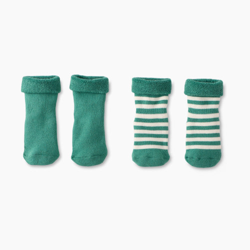 Hanna Andersson 2-Pack Baby Socks - Soft Sage, 0-6 Months