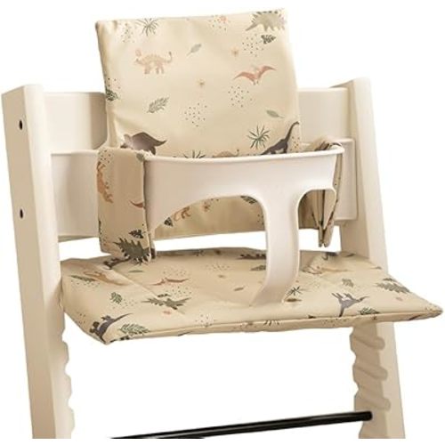 Baby Cushion Set for Stokke Tripp Trapp Soft and Comfort Stokke High Chair Cushion for Infant, Toddler High Chair Accessories Easy to Clean and Install, Dinosaur