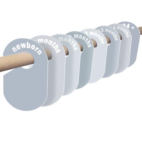 lethooly 8 Pack Baby Closet Dividers – Pure Green Nursery Organizer for Baby Clothes 0-24 Months, Closet Size Markers, Baby Clothing Organizer for Nursery (Blue)