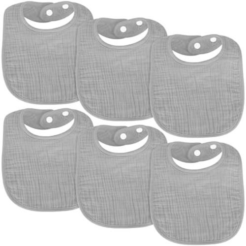 Accmor 6 Pack Muslin Baby Bibs for Boys Girls, Soft Cotton Baby Drool Bibs, Infant Drooling and Teething Bibs