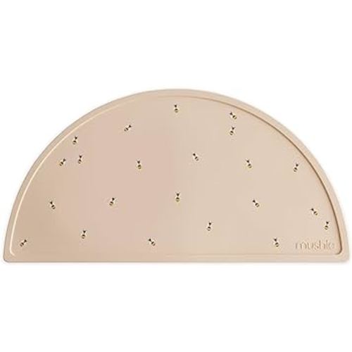 mushie Silicone Placemat for Kids | BPA-Free Non-Slip Design (Bees)