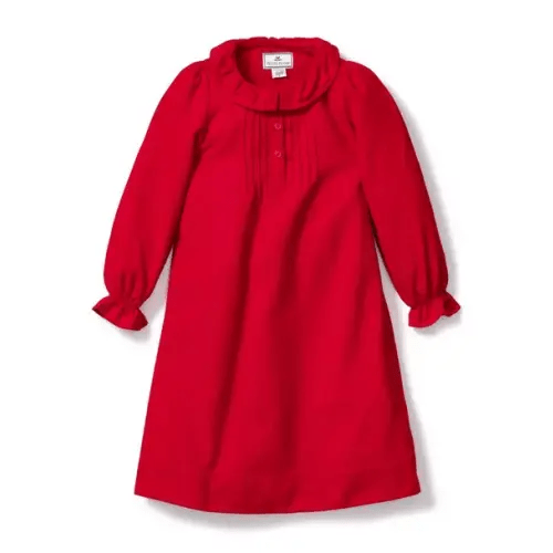 Pajamas Red Petite Plume Flannel Victoria Nightgown by Janie and Jack