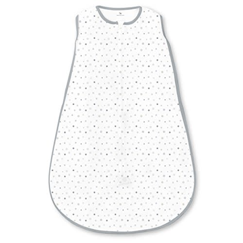 Amazing Baby Microfleece Sleeping Sack, Playful Dots, Sterling, Medium, Wearable Blanket with 2-way Zipper