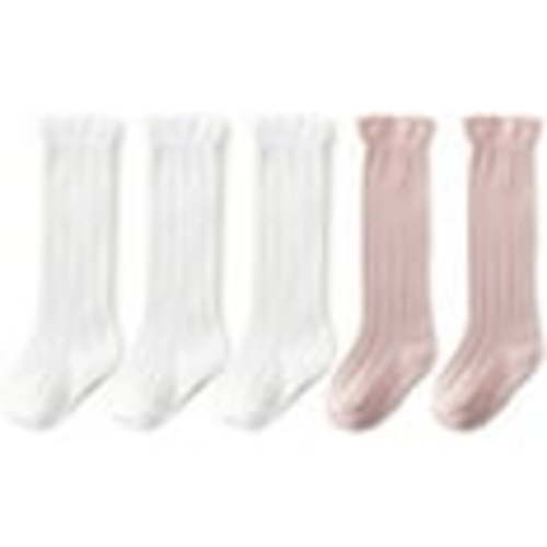 Zando Baby Girls Knee High Socks Tube Cute Stockings Long Unisex Infants Toddler Sock Tights Baby Pink & White S