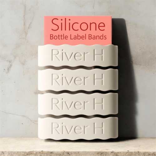 Pack of 4 Bottle Personalized Bands, Silicone Label, Water Bottle Label, Reusable Label, Engraved Cup Label, School Label, Daycare Label