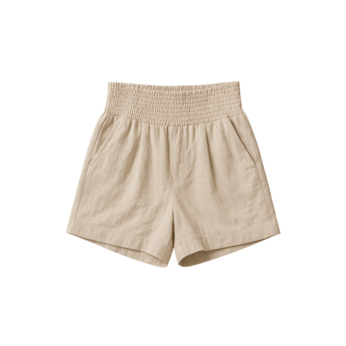 Adaptable Smocked Cotton/Linen Shorts – EMME