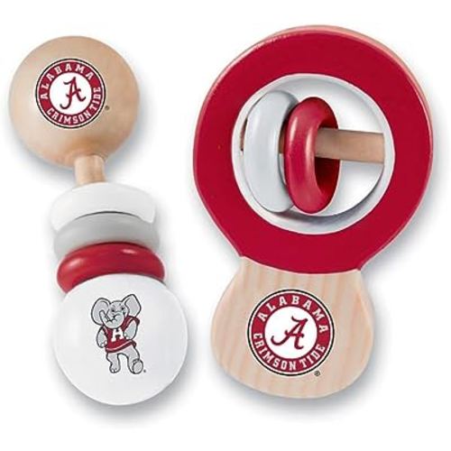 MasterPieces NCAA Alabama Crimson Tide Baby Rattle, 2-Pack