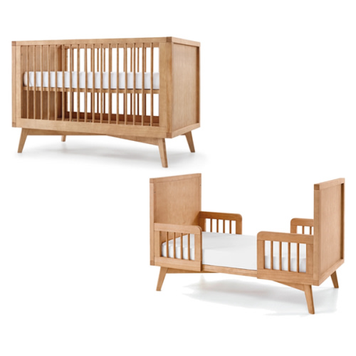 Retro Crib and Conversion Kit Nursery Set in Hazelnut – Simply Nursery