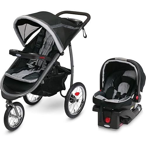 Graco FastAction Fold Jogger Travel System | Includes the FastAction Fold Jogging Stroller and SnugRide 35 Infant Car Seat