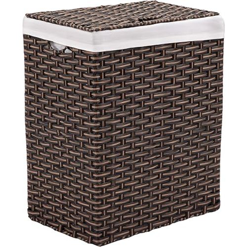 Seville Classics: Handwoven Portable Laundry Bin - Mocha Brown, Rectangular