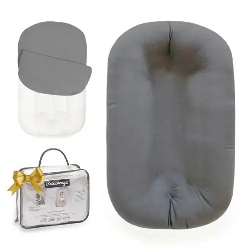 Baby Lounger - Baby Lounger for Newborn, Breathable & Soft Baby Nest Cover Baby 0-12 Months, Baby Essentials Gifts, Portable Infant Lounger, Baby Snuggle Lounger Me(Grey)