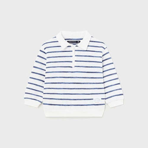 Polo Collar Pullover - Ink Stripes