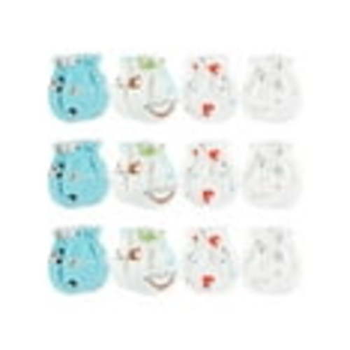 Gustave 12 Pairs Newborn Baby Cotton Gloves No Scratch Mittens for Infant Toddler Baby Boys and Baby Girls 0-6 Months, Random Color