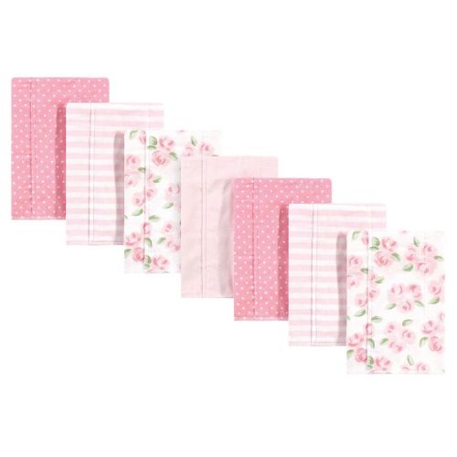 Little Treasure Baby Girl Cotton Flannel Burp Cloths 7pk, Beyoutiful, One Size