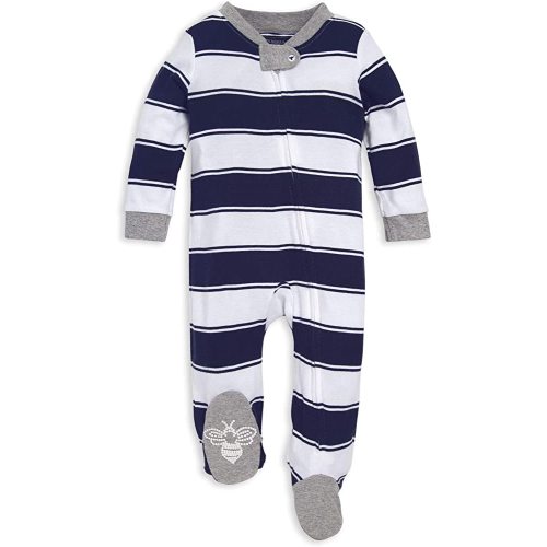 Burt's Bees Baby Boys' Sleep & Play PJs, 100% Organic Cotton One-Piece Zip Front Jumpsuit, Baby Boys Footie Pajamas & PJs