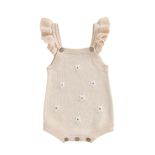Embroidered Knit Romper