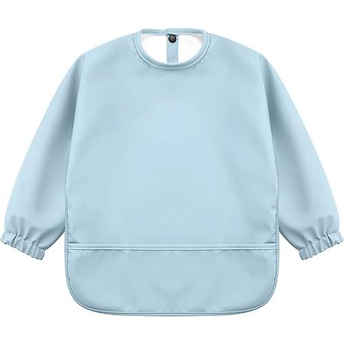 Accmor Long Sleeve Baby Bib, Full Sleeve Bib, Baby Toddler Waterproof Sleeved Bibs Smock, Machine Washable