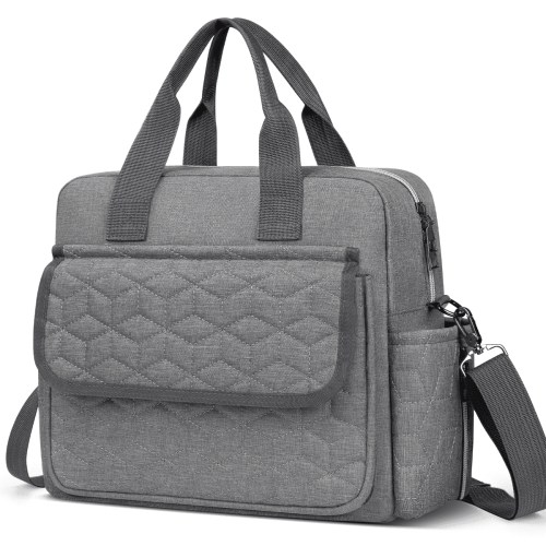 GPED Diaper Bag Tote, Multifunction Baby Diaper Bag with 3 Insulated Pockets, Dry & Wet Compartment Large Capacity Bag, Crossbody Travel Maternity Bag for Mom Dad, Lightweight Shoulder Mommy Bag(Gray)