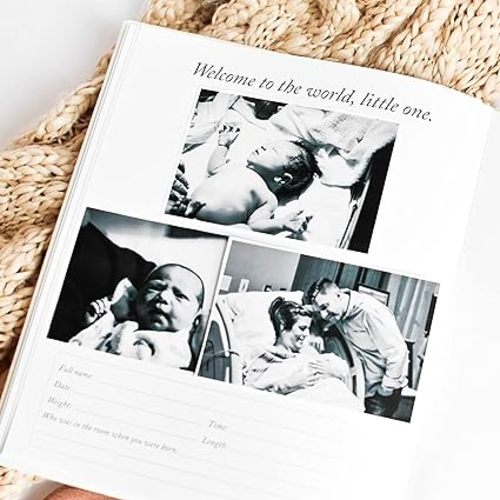 Baby First Year Book (Cream, 112 Pages) by Duncan & Stone - Memory & Milestone Baby's First Year Photo Album from Pregnancy to First Year – Newborn Baby Journal - Gifts for New Moms