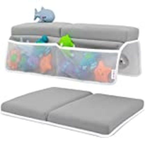 Amazon.com: beiens Bath Kneeler and Elbow Rest Pad, 1.5'' Thick Quickly Dry Kneeling Pad and Elbow Support for Knee & Arm Support Large Bathtub Kneeling Mat with Toy Organizer for Happy Baby Bathing Time (Grey) : Baby