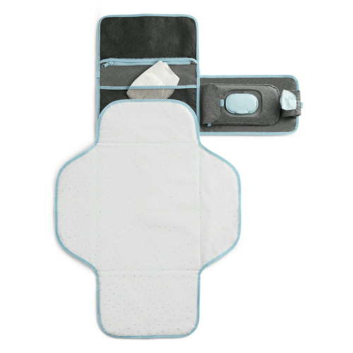 SafeFit® XtraGuard™ XL Antimicrobial Baby Changing Pad Kit, Includes Wipes Dispenser, Gray