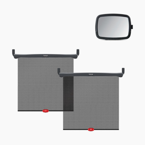 Backseat Mirror & Sun Safety Shades Car Seat Bundle
