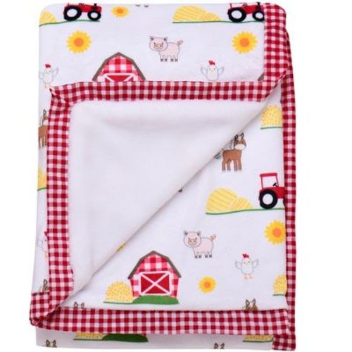 Baby Starters Farm Printed 2-ply Reversible Plush Baby Blanket