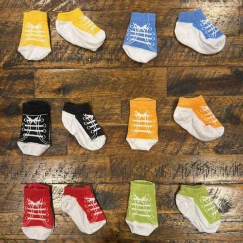 12 boys' cotton baby socks, Size 0-12 months