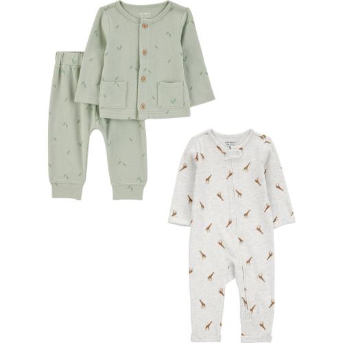 Carter's Child of Mine Baby Unisex Plush Outfit Set and Jumpsuit, 3-Piece, Sizes Newborn-6/9 Months