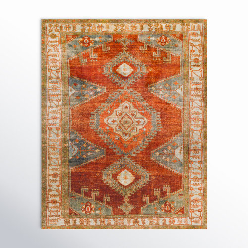 Joss & Main Mags Machine Washable Oriental Burnt Orange/Orange Area Rug & Reviews | Wayfair