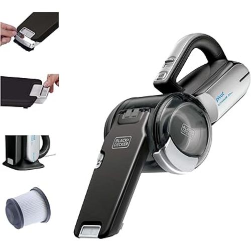 BLACK+DECKER dust buster PIVOT VAC Handheld Vacuum Cordless, Car Vacuum Portable Rechargeable, Extendible Crevice Tool and 200 Degree Pivoting Nozzle, Strong Suction, Lightweight (BDH2000PL)