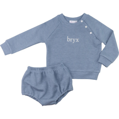 Blue Woven Sweater Diaper Set - Cecil and Lou