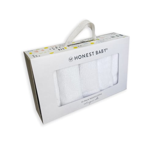 Honest Baby Clothing Baby Boy or Girl Gender Neutral Organic Cotton Washcloth Gift Set, 10 Pack (One Size)