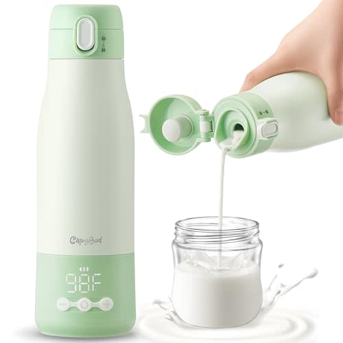CapyBud Portable Bottle Warmer for Travel, 12 Oz Baby Bottle Warmer, 9000mAh Cordless Bottle Warmer for Breastmilk and Formula, Fast Heating Bottle Warmer On The Go with Smart Temperature Control