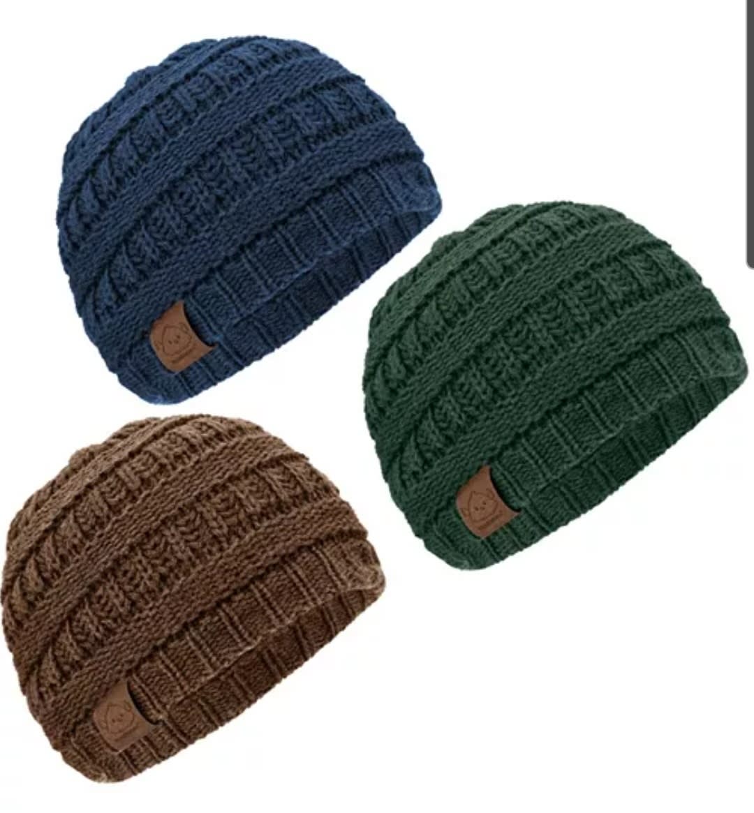 3pk Warmzy Baby Beanies, 0-36 months Baby Hats, Baby Winter Hat for Newborn, Infant, Toddlers, Boys, Girls
