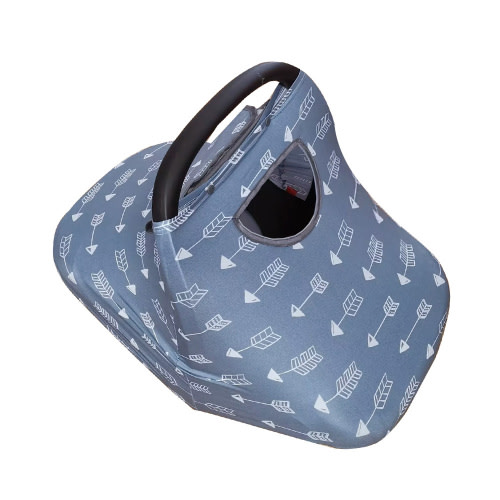 DODO NICI Stretchy Infant Car Seat Cover, Gray Arrows, self-contained Pouch, 1 Pack