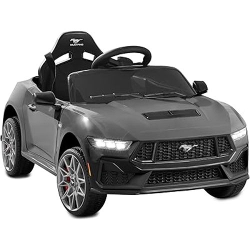Best Choice Products Kids 12V Electric Ride On Car Officially Licensed Ford Mustang w/Parent Control, LED Lights, 2 Speeds, Bluetooth - Gray