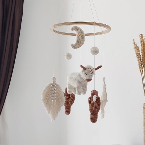 Bull baby mobile | Runch nursery mobile | Baby shower idea