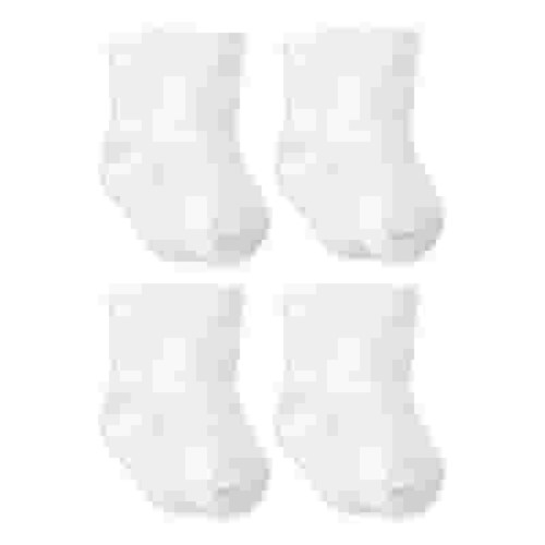 Gerber Baby Gender Neutral White Wiggle-Proof Jersey Socks, 4-Pack, Sizes 0/6 Months - 6/12 Months