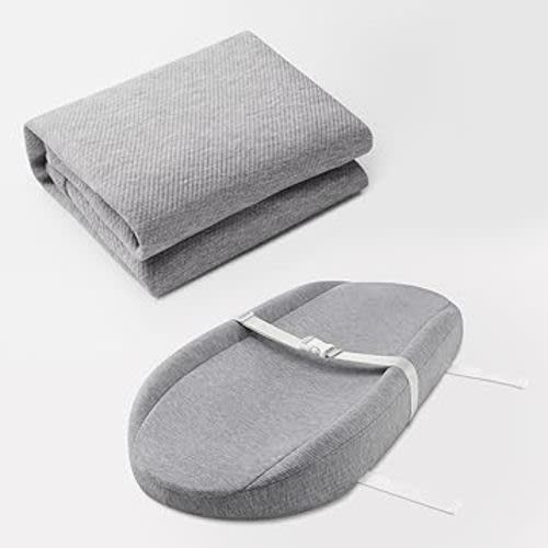Blissful Diary Diaper Changing Pad Cover, Ultra Soft Breathable & Washable Baby Changing Table Pad Cover for Baby Girls and Boys - Gray