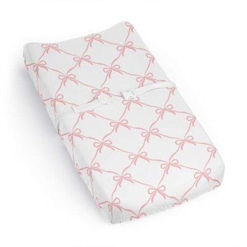 Sweet Jojo Designs Girl Changing Pad Sheet Ballerina and Ballet Bows Pink and White
