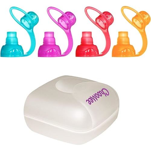 ChooMee SoftSip Food Pouch Tops | 4 Colors + White case | Prevent Spills and Protect Childs Mouth