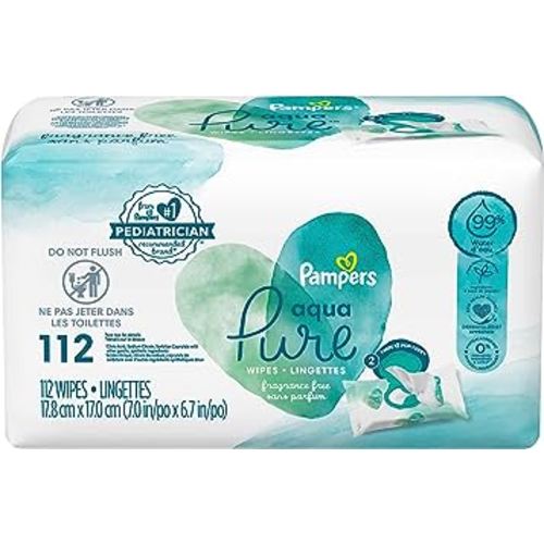 Baby Wipes Fitment, 112 count - Pampers Aqua Pure Sensitive Baby Wipes